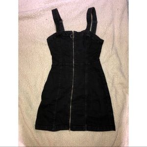 H&M mini zip up denim dress